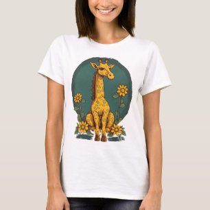 Giraffe Sunflower Outfit for Giraffe Lovers Zookee T-Shirt