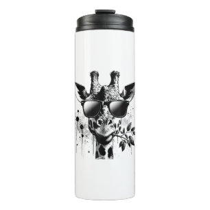 Giraffe & Sunglasses Vintage Urban Safari Animal W Thermal Tumbler