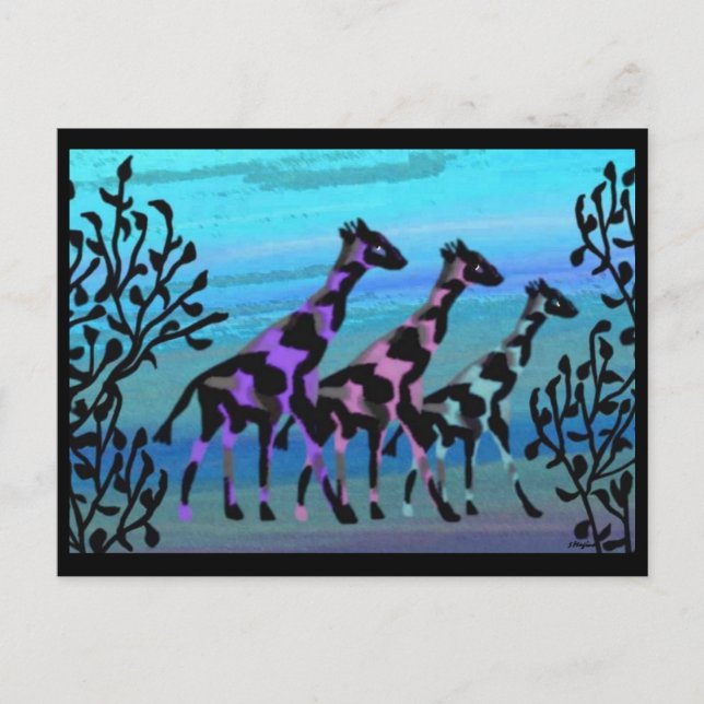 Giraffe Sunrise Postcards (Front)