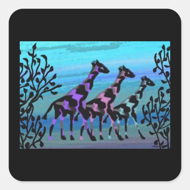 Giraffe Sunrise Stickers (Front)