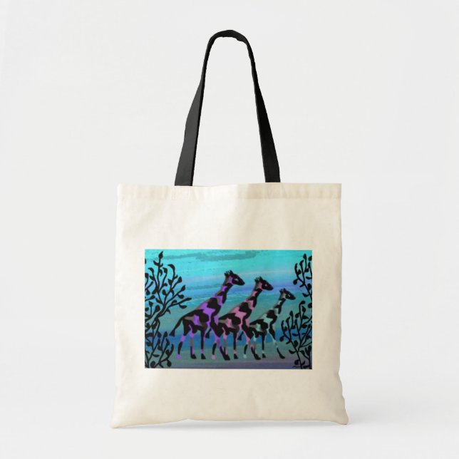 Giraffe Sunrise Tote Bag (Front)