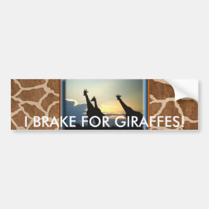 GIRAFFE SUNSET BUMPER STICKER