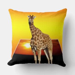 Giraffe Sunshine Popout Art Lge Throw Cushion. Cushion