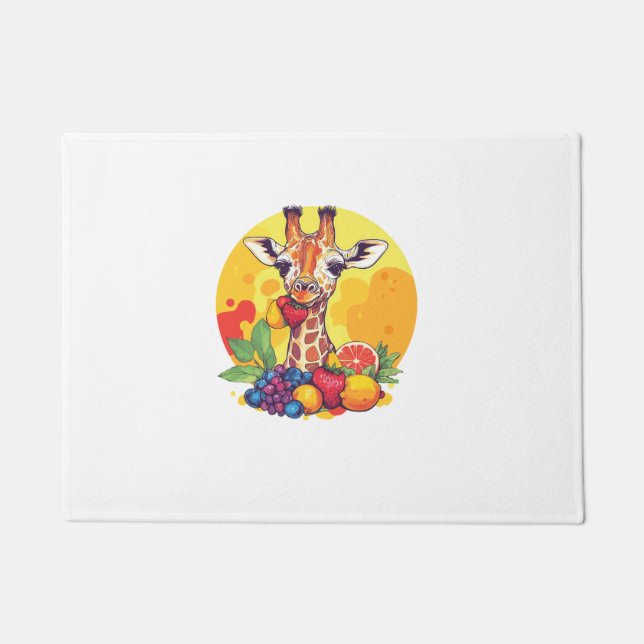 Giraffe Surrounded By Fruits   Doormat (Front)
