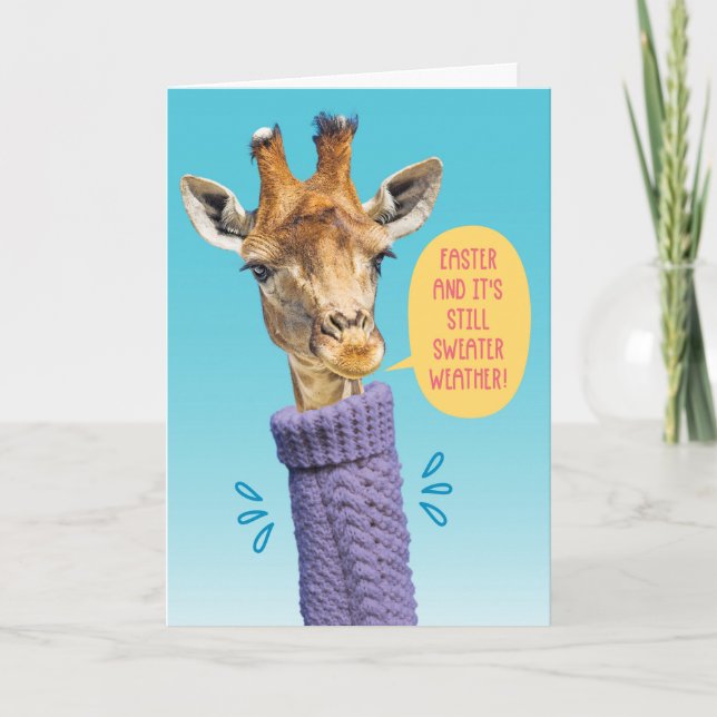 Giraffe–Sweater Weather Better Than NorEaster Card (Front)