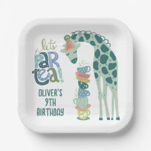 Giraffe Tea Party Kids Birthday Party Paper Plate