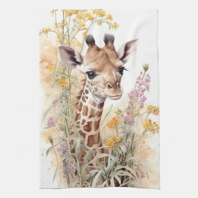 Giraffe  tea towel (Vertical)