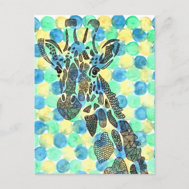 Giraffe Tessellation Pattern  Postcard (Front)