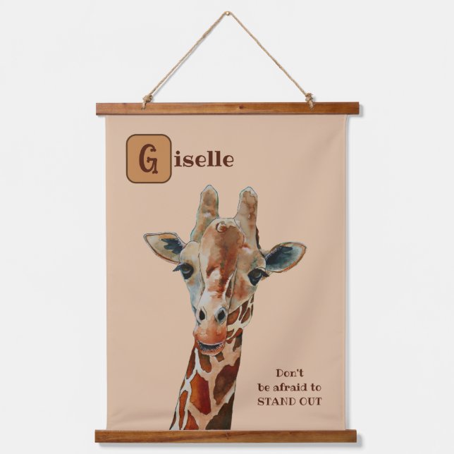 Giraffe the Safari Tier Aquarell Hanging Tapestry (Front)