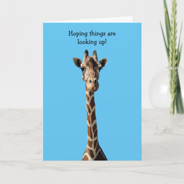 Giraffe Thinking of You Note Card (Front)