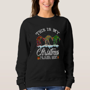 Giraffe This Is My Christmas Lights Pajama Xmas Sweatshirt
