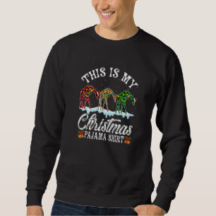 Giraffe  This Is My Christmas Lights Pajama Xmas Sweatshirt