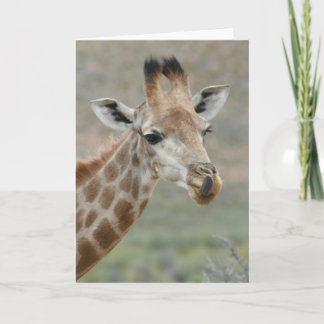 Giraffe Tongue Greeting Card
