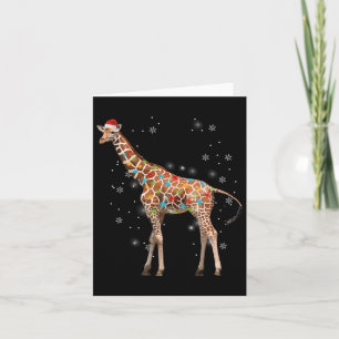 Giraffe Tree Light Christmas Pajama Xmas Animal Lo Card