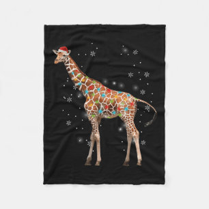 Giraffe Tree Light Christmas Pajama Xmas Animal Lo Fleece Blanket