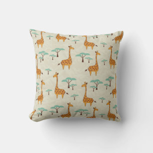 Giraffe tree vintage pattern. cushion