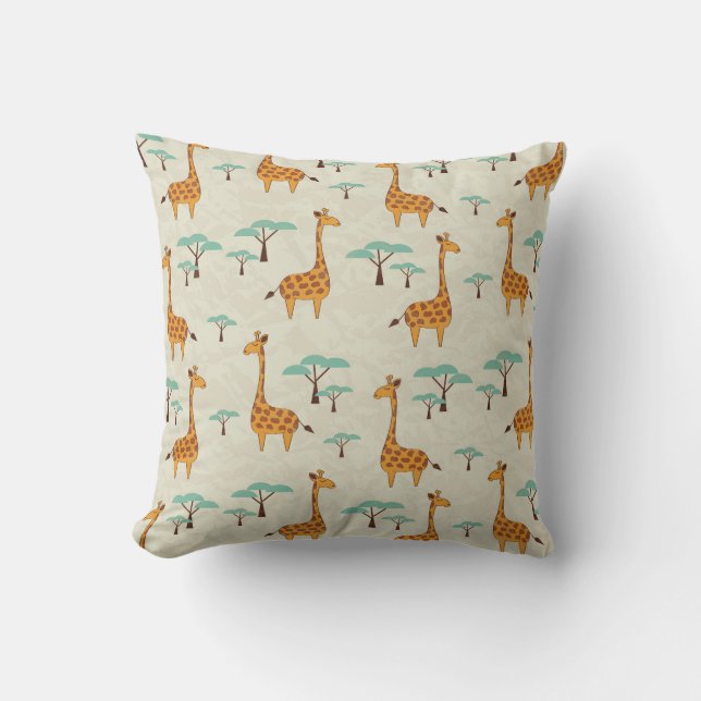 Giraffe tree vintage pattern. cushion (Front)