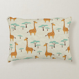 Giraffe tree vintage pattern. decorative cushion