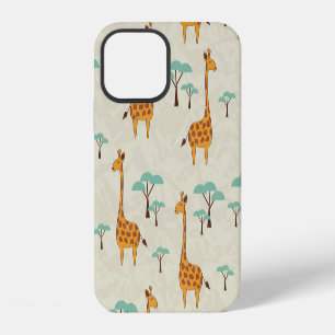 Giraffe tree vintage pattern. iPhone 12 case