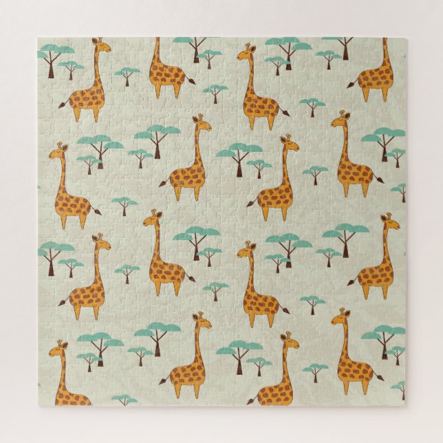 Giraffe tree vintage pattern. jigsaw puzzle (Vertical)