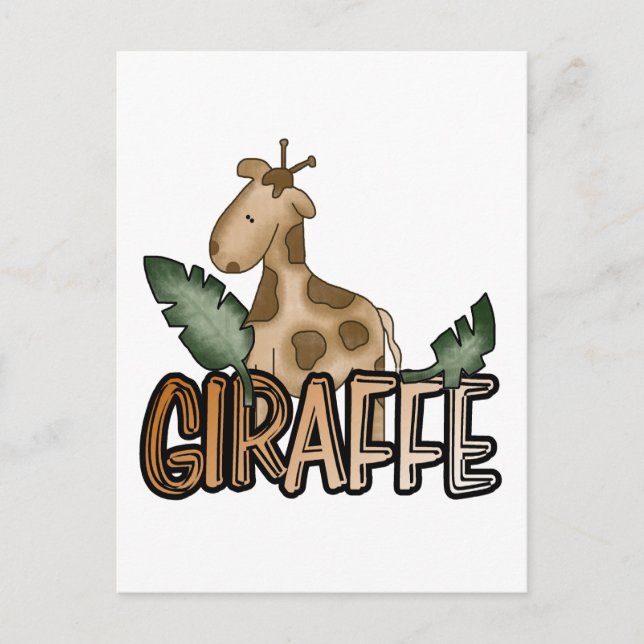 Giraffe Tshirts and Gifts Postcard (Front)