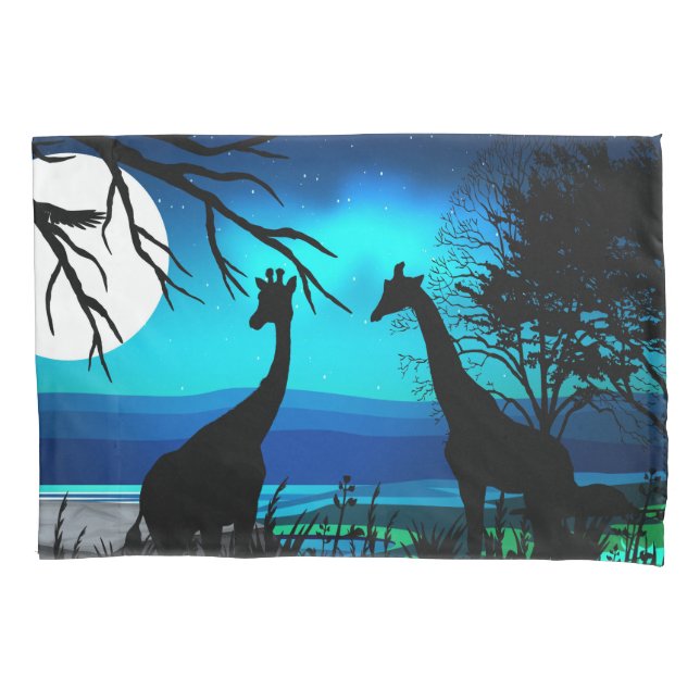 Giraffe Twins Africa Personalise Destiny Destiny'S Pillowcase (Front)