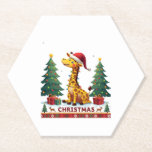 Giraffe Ugly Christmas Sweaters Funny Santa Hat Li Paper Coaster<br><div class="desc">Giraffe Ugly Christmas Sweaters Funny Santa Hat Lights Xmas T-Shirt (2)</div>