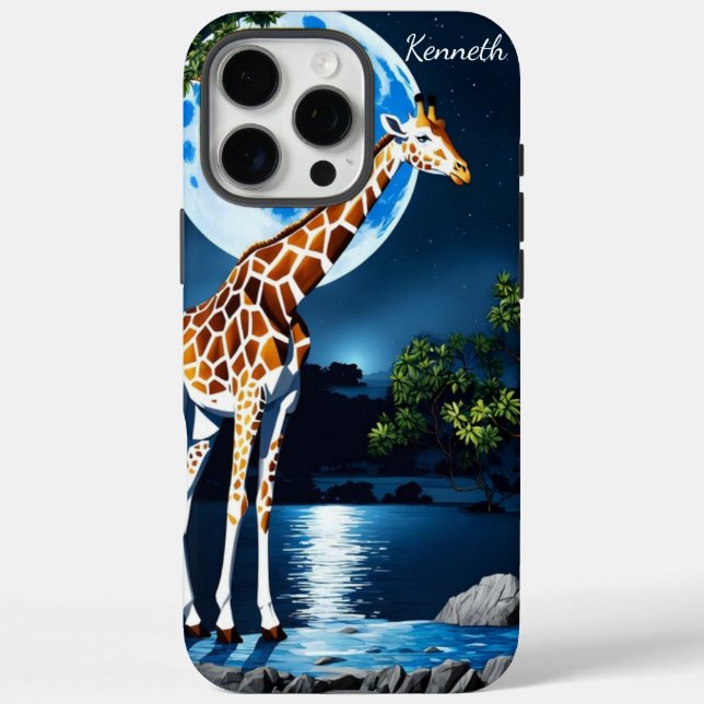 Giraffe Under Full Moon Case-Mate iPhone Case (Back)