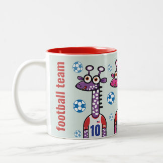 Giraffe USA football Two-Tone Coffee Mug