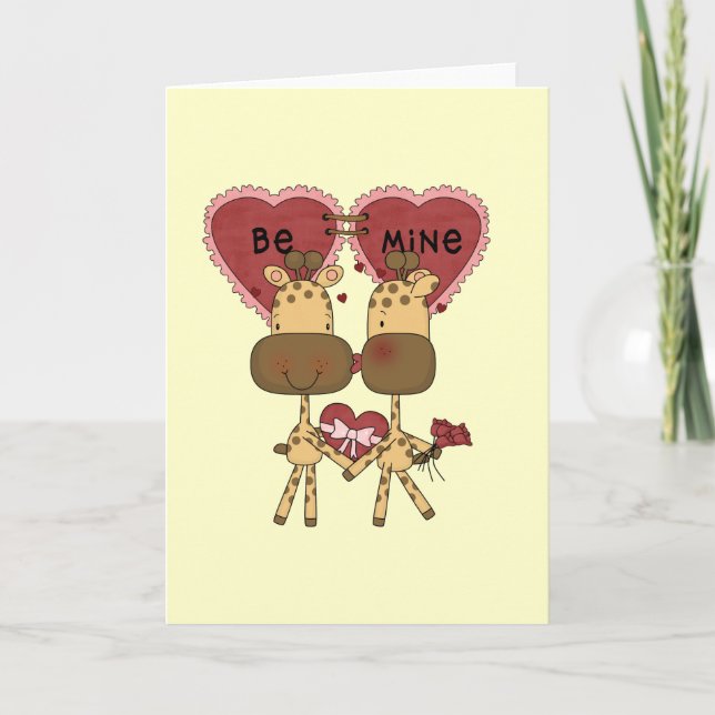 Giraffe Valentine Love  T-shirts and Gifts Holiday Card (Front)