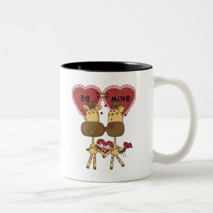 Giraffe Valentine Love T-shirts and Gifts Two-Tone Coffee Mug