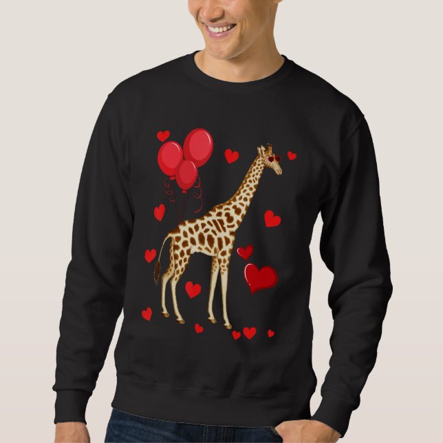 Giraffe Valentine s Day heart Animals Sweatshirt (Front)