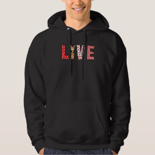 Giraffe Valentines Day Love Valentine Cute Hearts Hoodie