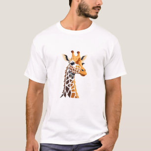 Giraffe Vector Art Animal Modern Urban Graphic T-Shirt