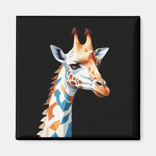 Giraffe Vector Art with Vibrant Colours Magnet (Front)