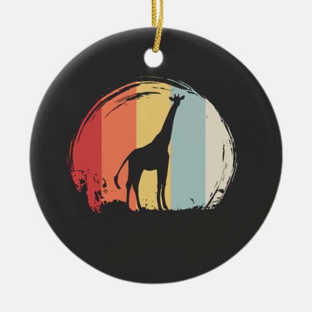 Giraffe Vintage Ceramic Ornament (Front)