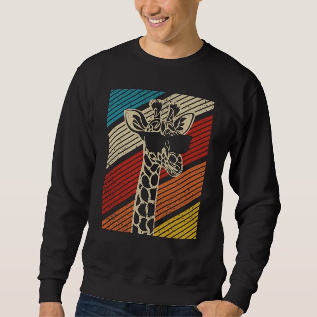 Giraffe Vintage Giraffe Sunglasses Animal Sweatshirt (Front)