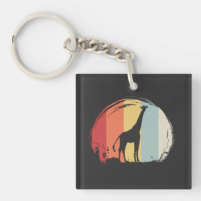 Giraffe Vintage Key Ring (Front)