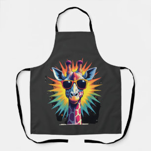 Giraffe Vintage Sunglasses Funny African Animal Lo Apron