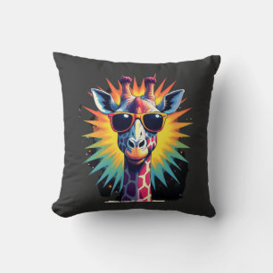 Giraffe Vintage Sunglasses Funny African Animal Lo Cushion