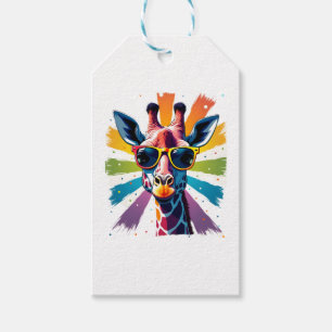 Giraffe Vintage Sunglasses Funny African Animal Lo Gift Tags