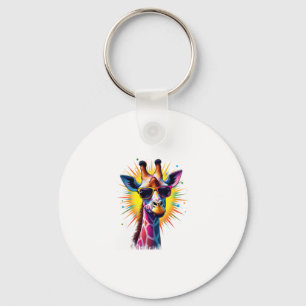 Giraffe Vintage Sunglasses Funny African Animal Lo Key Ring