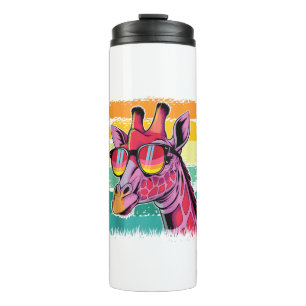 Giraffe Vintage Sunglasses Funny African Animal Lo Thermal Tumbler