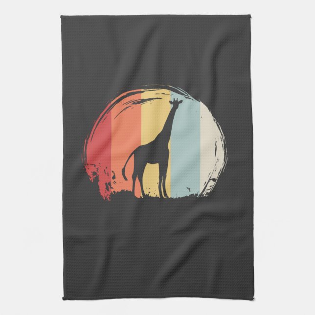 Giraffe Vintage Tea Towel (Vertical)