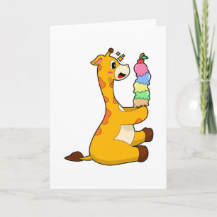 Giraffe Waffle ice cream Card