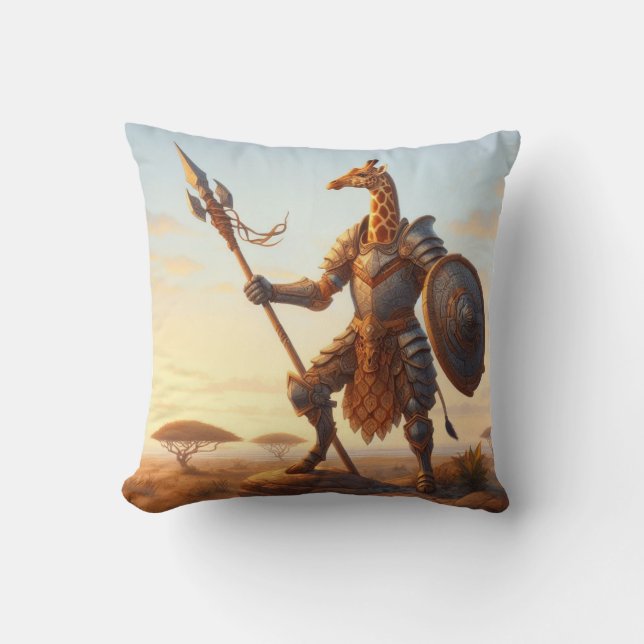 Giraffe warrior cushion (Front)