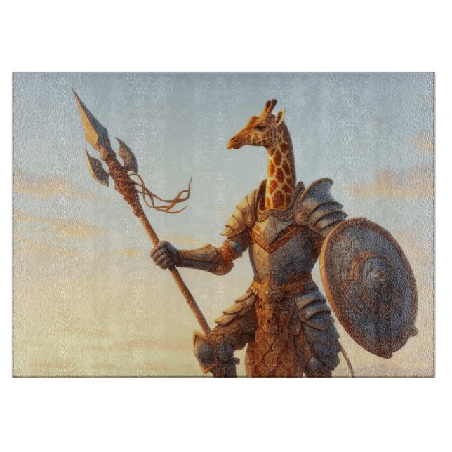 Giraffe warrior cutting board (Front)