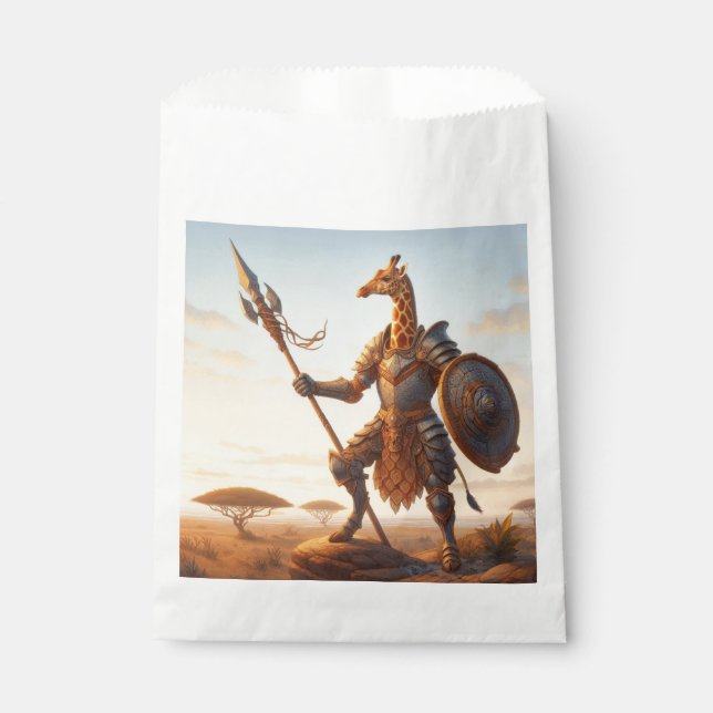 Giraffe warrior favour bag (Front)