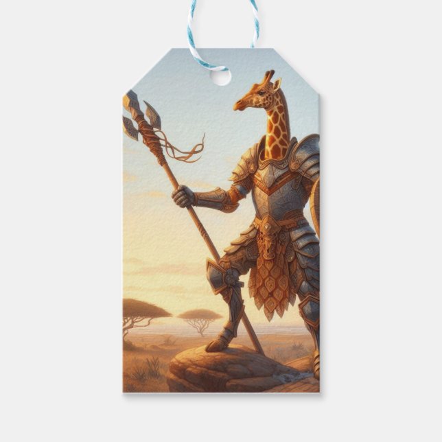 Giraffe warrior gift tags (Front)