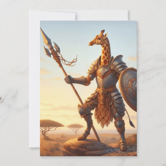 Giraffe warrior holiday card (Front)